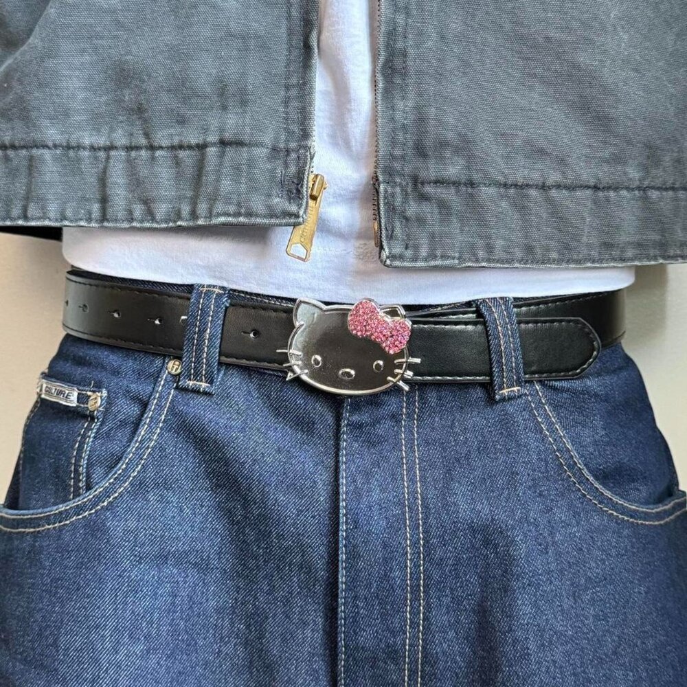 y2k 2000s Hello Kitty Rhinestone crystal grunge goth emo punk belt